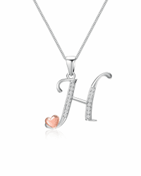 Mesovor Initiale Kette Silber 925 für Damen Mädchen, 100% Sterling-Silber-Buchstaben-Halskette mit Zirkonia, Schmuck, Geschenke für Familie, Mutter, Schwester, Ehefrau Buchstabe-H