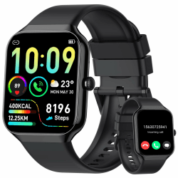 Togala Smartwatch Damen Herren mit Telefonfunktion, 1,96" HD Touch Fitnessuhr mit Pulsuhr und Schlafanalyse Fitness Tracker, Smart Watch mit 113+Sportmodi IP68 Wasserdicht Sportuhr für iOS Andriod Schwarz