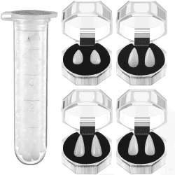 4 Paar Vampirzähne Kit 4 Größen Custom Fangs Vampire Zähne Gefälschte Zahnersatz mit Zahnpastaklebe, für Cosplay Party Requisiten Weihnachten halloween zähne