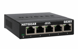 NETGEAR GS305 LAN Switch 5 Port Netzwerk Switch (Plug-and-Play Gigabit Switch LAN Splitter, LAN Verteiler, Ethernet Hub lüfterlos, robustes Metallgehäuse), Schwarz Unmanaged 5-Port