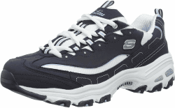 Skechers Damen D'lites Biggest Fan Sneaker 39 EU Navy Trubuck White Mesh Carolina Blue Trim