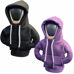 FANGCCC Schalthebel Hoodie,2 Stück Schaltknauf Abdeckung,Auto Universal Schaltknauf Hoodie Schalthebel Haube,Lustige Hoodie für Schaltknauf,Hoodie Schaltknauf Auto Innenraum Deko (Schwarz,Lila)