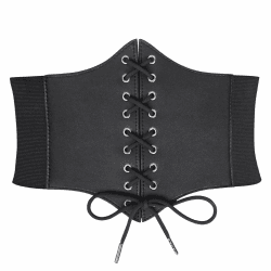 JasGood Damen Korsett Gürtel Schnürkorsett Elastischen Breiten Band, Gebundener Waspie Taille Gürtel Hüftgurt für Damen 1-schwarz/ein Stück Anzug für Taille 66cm-74cm