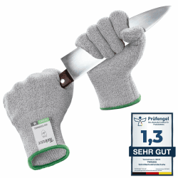 Twinzee Schnittschutzhandschuhe PREMIUM - Hohes Schnittschutz E - Schnittfeste Handschuhe für den täglichen Gebrauch, Küchenhandschuhe - 1 Paar M M 1 Paar - Level E Schnittschutz