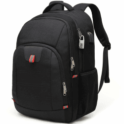 Della Gao Laptop Rucksack Herren, Arbeit Business Rucksack Wasserdicht Rucksack Schule Tasche Damen Daypack mit USB Ladeanschluss Rucksack für Männer Frauen Schule Arbeit Reisen 17 Zoll 1810 Bk 17 Zoll
