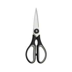 WMF Touch Küchenschere 21 cm, Haushaltsschere mit Sägeschliff, Schere Küche, Cromargan Edelstahl, Softgriff, schwarz Single Edelstahl