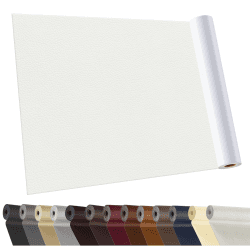 YAFLC kunstleder selbstklebend Weiß, 40 x 160cm leder patch selbstklebend, kunstleder reparaturset für couch Autositz Sofa Möbel Leder Reparatur Jacken und Renovierung 40x160cm Weiß