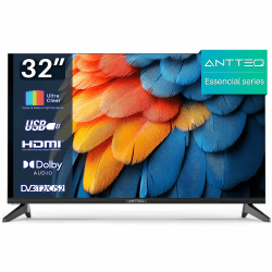 Antteq E32-AH1Q1L Essencial Series Fernseher 32 Zoll (81 cm) LED TV,HD,Triple Tuner(DVB-T2/S2/C),Hotelmodus,2024 Non-Smart 32 Zoll