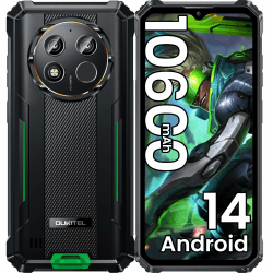 OUKITEL WP28E Outdoor Smartphone Android 14-10600mAh Outdoor Handy Ohne Vertrag, 16GB+64GB/1TB, 6,52" Smartphone mit 13MP Kamera, IP68 Wasserdicht, Dual 4G SIM Baustellenhandy/NFC/GPS/OTG/BT5.0-Grün