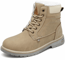 Mishansha Herren Winterstiefel Warme Gefüttert Winterschuhe rutschfest Klassische Winter Boots 38 EU Hellebraun