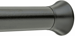 Amazon Basics Spannvorhangstange für Dusche, verstellbar von 107 bis 185 cm, Schwarz Innen Schwarz 107 bis 185 cm