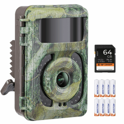 K&F Concept Wildkamera 48MP 4K, Wildkamera mit Bewegungsmelder Nachtsicht LCD-Bildschirm Fotofallen Kamera Tiere tierbeobachtungskamera Nachtsichtkamera 120° Weitwinkelbewegung mit 64G SD 8 Batterien Grün