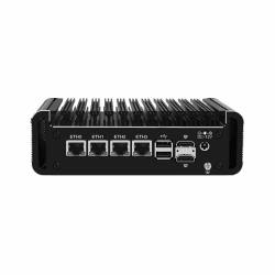 Micro Firewall Appliance, Mini PC, VPN, Router PC, Intel Alder Lake-N 12th Gen N100, HUNSN RJ44, 4 x 2.5GbE I226-V, 2 x HDMI, DP, TF, Type-C, Barebone, NO RAM, NO Storage, NO System Barebone No RAM No Storage L N100