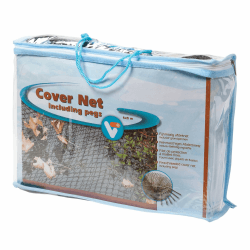 VT 148042 Abdecknetz für den Teich, 6 x 5 m, 10 Erdspieße, Cover Net, Schwarz
