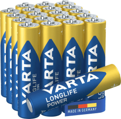 VARTA Batterien AAA, 20 Stück, Longlife Power, Alkaline, 1,5V, ideal für Spielzeug, Funkmaus, Taschenlampen, Made in Germany 20 Stück Größe AAA Single