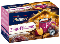 Meßmer Zimt Pflaume | Früchtetee mit Zimt und Pflaume-Zimt-Aroma | 20 Teebeutel | Vegan | Glutenfrei | Laktosefrei ZIMTPFLAUME 20 Teebeutel