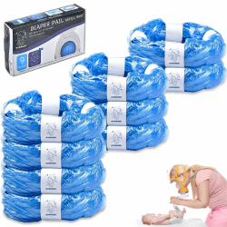 DYDHRER Nachfüllfolie für Windeleimer - 9 Stück für Tommee Tippee,Litter Locker,LittyCat,Chicco,Spross,Extrem Ergiebig,100% Recyceltes Material,Geruchsdichte Windeleimer Nachfüllkassette(Eingedickte) RK0689
