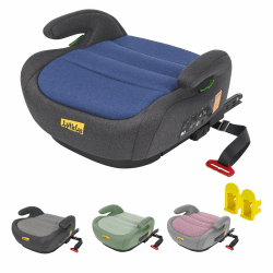 Jovikids Sitzerhöhung Auto Kinder ISOFIX, ECE R129 Kindersitzerhöhung 125-150cm, Verdickter Stoffbezug & Isofix Einführhilfe, Leicht Waschbar blau Kein Becherhalter