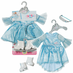 BABY born Eisprinzessin 43cm, Eisprinzessinen-Kleid mit Schlittschuhen und Tiara für 43 cm Puppen, 836095 Zapf Creation