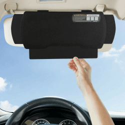 WANPOOL Auto-Visier-Sonnenschutz-Verlängerung, Fensterschutz, blendfreier Sonnenschutz für Fahrer oder Beifahrersitz, 1 Stück (Schwarz) Schwarz One Size