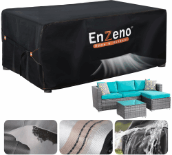 Enzeno Abdeckung Gartenmöbel 200x160cm, Wasserdicht Abdeckplane Gartenmöbel, Oxford Gewebe plane für Gartenmöbel, Gartenlounge Abdeckung Winterfest, Gartentisch Plane,Schutzhülle Loungemöbel