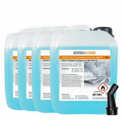 20L (4 x 5 Liter) Premium Scheibenfrostschutz -30°C Wischwasser Fertigmix Auto Scheibenwaschanlage Citrus Duft
