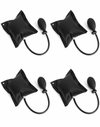 QWORK® 4 Stück Montagekissen, Hebekissen Luftkissenheber Belastung bis 200kg, Schwarz 4x Quadrat