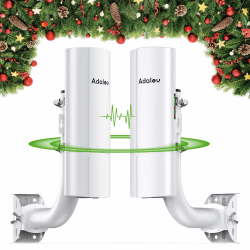5,8G Gigabit Point-to-Point WLAN Bridge Outdoor, AdaLov 900Mbps Wireless CPE für 3 km Netzwerkverlängerung und IP Camera, Wifi Bridge mit 16dBi Antenne und PoE Adapter, 1000 Mbps LAN Port für PTP/PTMP CPE366