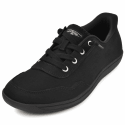 JACKSHIBO Hände frei Slip in Barfußschuhe Damen Barfussschuhe Minimalistische Barfuss Schuhe Slip on Sneakers Weite Zehenbox Nullabsatz Sohlen 42 EU Weit D Schwarz