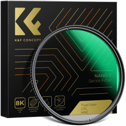 K&F Concept Polfilter 82mm True Color CPL Filter Polarisationsfilter mit Muti-Beschichtung, kein Farbstich