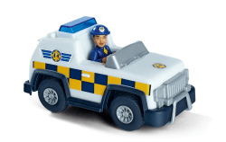 Simba 109252508 - Feuerwehrmann Sam Polizeiauto 4x4, kindliche Version, mit Figur Rose 7cm, Polizeiauto 16cm, ab 3 Jahren