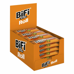 BiFi Roll – 30er Pack (30 x 45g) - Salami Snack in einem lockeren Teig – Original Wurstsnack To Go - für Unterwegs, im Büro oder beim Sport - mit Pfeffer, Koriander und Knoblauch Roll 45 g (30er Pack)