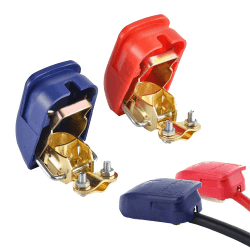 Schnellverschluss Batterieklemme | 1 Paar Batterie Polklemmen | Batterie klemmen 12v für Auto Batterie | Batterieanschlüsse für Boot KFZ PKW (Rot und Blau)