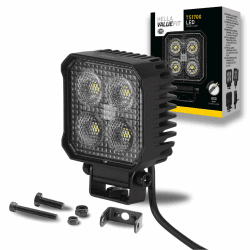 HELLA Valuefit TS1700 LED Arbeitsscheinwerfer 12V - 24V 1700 Lumen Nahfeldausleuchtung starke Lichtleistung in kompaktem Design: Offroad LED Scheinwerfer für Traktor Auto LKW SUV ATV - 1GA 357 110-002 Kabellänge: 800mm 1.700 lm Eckig