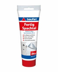 Baufan Fertigspachtel Weiß 400g I Für Wand- und Deckenflächen im Innen- & Außenbereich I Faserverstärkt für hohe Festigkeit I Härtet rissfrei aus Single