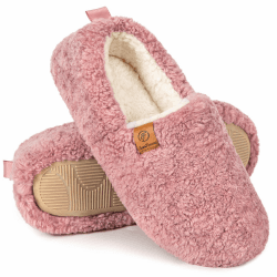 EverFoams Damen Warme Kunstwolle Memory Foam Voll Hausschuhe 38/39 EU Rose