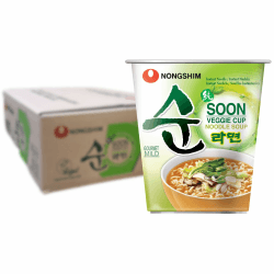 Nong Shim Instantnudeln Soon Veggie Ramyun – Koreanische Gemüse Cup Suppe mild - schnelle Zubereitung – 12er Vorteilspack à 67g 67 g (12er Pack) Cup Nudeln