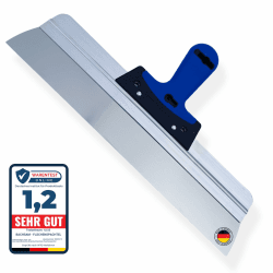 BACHSAM® Made in Germany hochwertiges Flächenspachtel 400mm breit - Profi Fassadenspachtel zum Spachteln, Verputzen und Tapeten Entfernen, 2 K Flächenglätter, Alurakel mit Softgriff. 400mm (gerade Ecken)