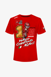 63 Herren Bagnaia Weltmeisterschaft 2023 T-Shirt (1er Pack) XL Rot