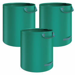 272L Gartensack Gartenabfallsack Laubsack 4 Griffe stabil selbststehend UV-Beständig groß Wasserdicht robust aus Polypropylen-Gewebe (PP) 150g/m² 390g 3 stück (1er Pack)