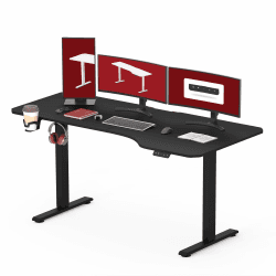 SANODESK Höhenverstellbarer Schreibtisch 160 x 75 cm Schreibtisch Höhenverstellbar Elektrisch Ergonomischer Steh-Sitz Tisch Computertisch für Heimbüro Homeoffice(schwarz) 160 x 75 cm Schwarz+schwarz