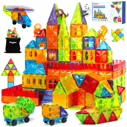Theefun Magnetische Bausteine 110 Teile, Magnetbausteine Magnetspielzeug Magnet Spielzeug für Kinder Magnete Bauklötze Kinderspielzeug Geschenk für ab 3 4 5 6 7 8 Jahre Jungen und Mädchen 110pcs