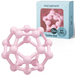 MCGMITT Sensorik Beißring Ball Greifball für Babys zum Greifen und Kauen, Flexibles Silikon Motorikball Babyspielzeug, Neugeborene Genballspielzeuge Geschenke für frühkindliche Bildung (Rosa) A-aRosa