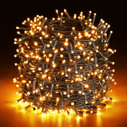 ELKTRY 100M LED Lichterkette Außen, 1000 LEDs 8 Modi Lichterketten Innen, Warmweiß IP44 Lichterkette Strom für Schlafzimmer, Kinderzimmer, Balkon, Garten, Terrasse, Hochzeit, Weihnachten Warmweiß 100M-1000 LED