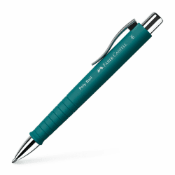 FABER-CASTELL 241167 - Kugelschreiber Poly Ball XB, emerald grün, 1 Stück, mit auswechselbarer Mine, dokumentenecht Single emerald grün