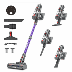 aujun J10 Akku Staubsauger 45000Pa/580W/70Mins, Staubsauger Kabellos Super Leise, Akkustaubsaguer mit Smart Display, Anti-Tangle-Bürste, Stabstaubsauger für Teppich/Hartböden/Tierhaare