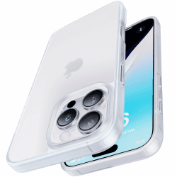 CASEKOO Matt Power für iPhone 16 Pro Hülle [TOP Militärschutz] Stoßfeste Kratzfeste Schutzhülle (Anti-Fingerabdruck) Dünne Griffige Mattierte Handyhülle Slim Case - White Clear für iPhone 16 Pro 6,3'' White Clear