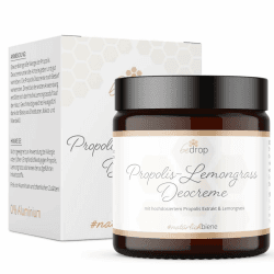 bedrop Propolis Deo Creme Lemongrass, Deocreme ohne Aluminium - Creme Deodorant natürlich, Peelingeffekt für eingewachsene Haare nach Rasur, Sheabutter & Mandelöl 30ml 30 ml (1er Pack)