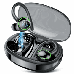 Bluetooth kopfhörer sport, Kopfhörer Kabellos Bluetooth 5.4 mit 4 Mic, In Ear Kopfhörer Bluetooth ENC Noise Cancelling, HiFi Stereo Ohrhörer mit Dual LED-Anzeige, 48 Std Spielzeit, IP7 Wasserdicht Schwarz