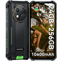 OUKITEL G1 Outdoor Handy Android 14-10600mAh 24GB+256GB Outdoor Smartphone Ohne Vertrag 6,52 Zoll 48MP+5MP Kamera baustellenhandy Dual SIM IP68/NFC/OTG/GPS/Face ID Grün